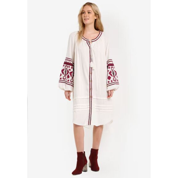 Free People White Willa Embroidered Dress Size Small 41246 - Picture 5 of 13